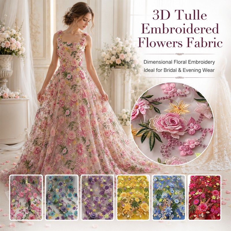 90x130cm 3D Kwiatowy Haftowany – Wedding Floral Supply recenzja i cena