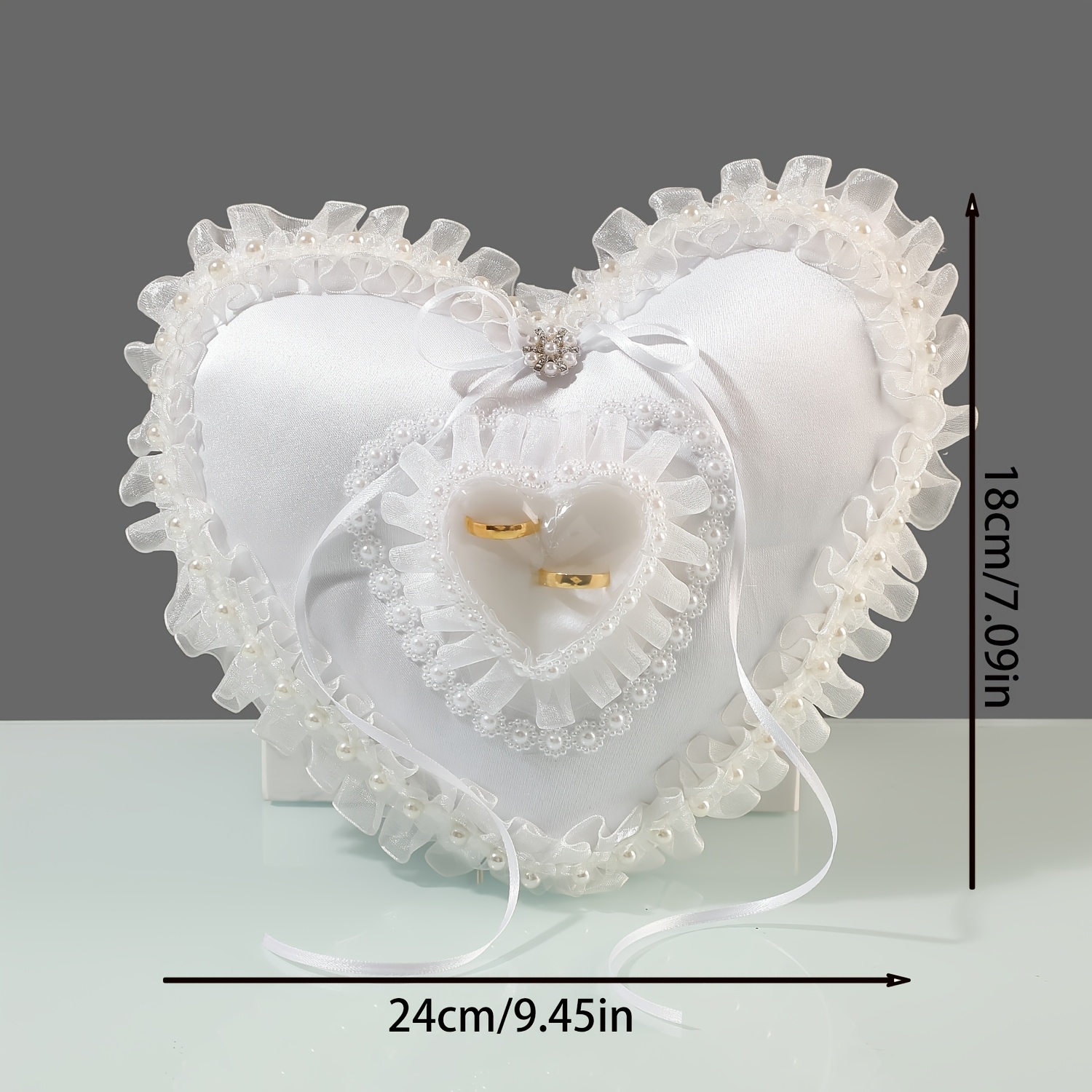 Biała poduszka na obrączki w k – Ring Bearer Pillow recenzja i cena