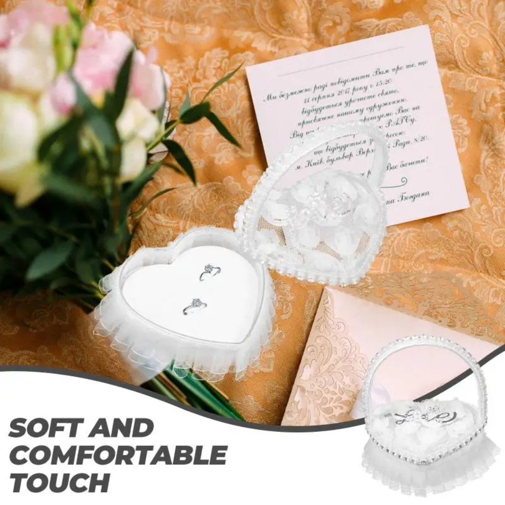 Biała koronkowa pudełko na pie – Ring Bearer Pillow recenzja i cena