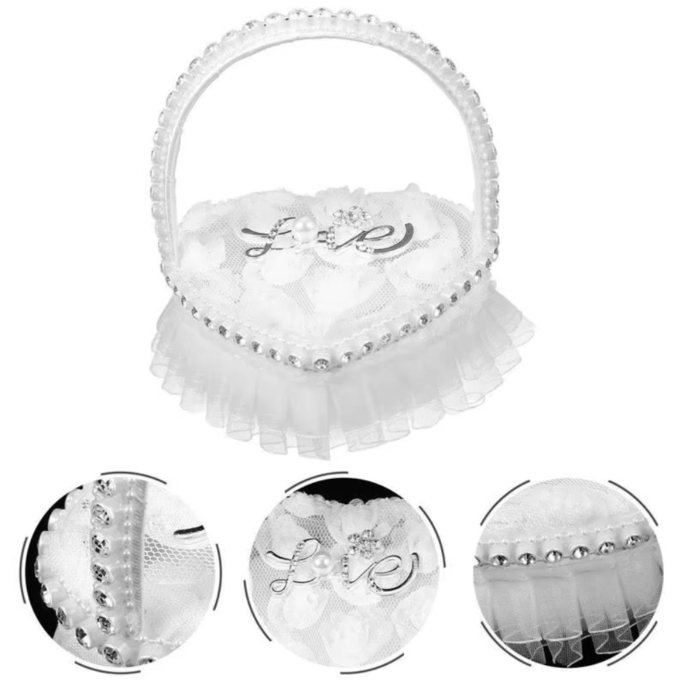 Biała koronkowa pudełko na pie – Ring Bearer Pillow recenzja i cena