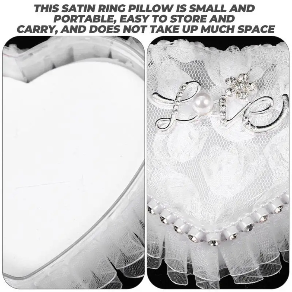 Biała koronkowa pudełko na pie – Ring Bearer Pillow recenzja i cena